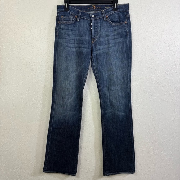 7 for all Mankind jeans boycut 30 bootcut causal button fly‎ Women's Blue Jeans - Picture 2 of 10